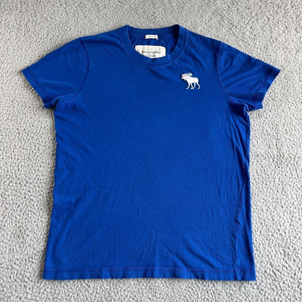 Abercrombie & Fitch T Shirt Womens Small Blue‎ Pullover Muscle Top Logo Casual